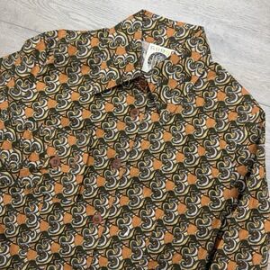 Coogi Australia Women's L/S Button Up Shirt Sz S Coogi Life AOP Geometirc Paisle